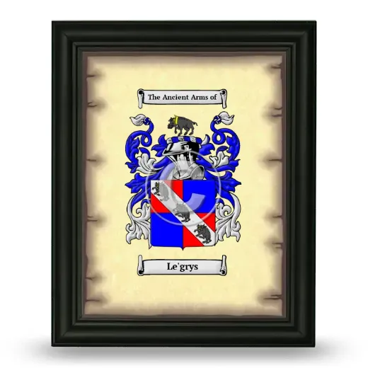 Le'grys Coat of Arms Framed - Black