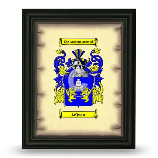 Le'jean Coat of Arms Framed - Black