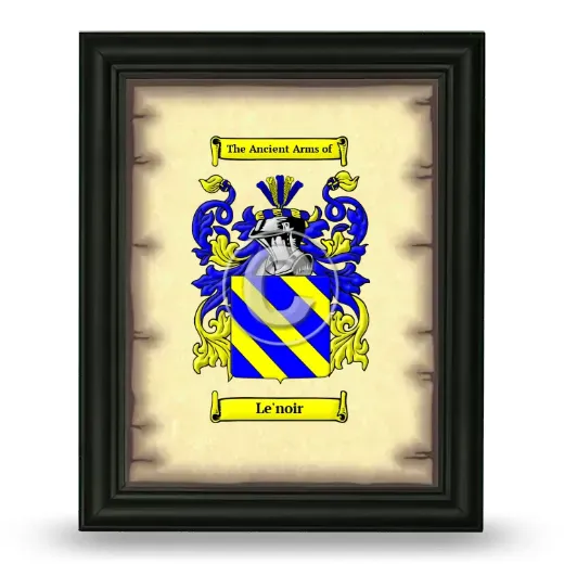 Le'noir Coat of Arms Framed - Black