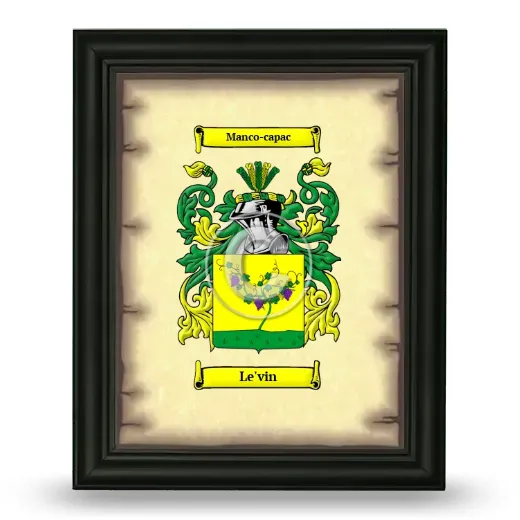 Le'vin Coat of Arms Framed - Black