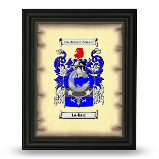 Le-barr Coat of Arms Framed - Black