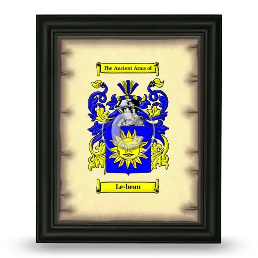 Le-beau Coat of Arms Framed - Black