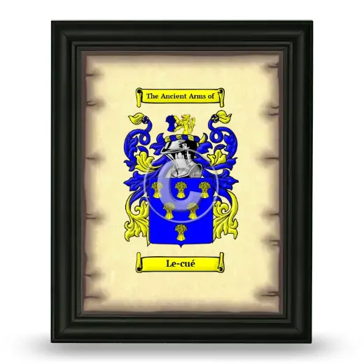Le-cué Coat of Arms Framed - Black