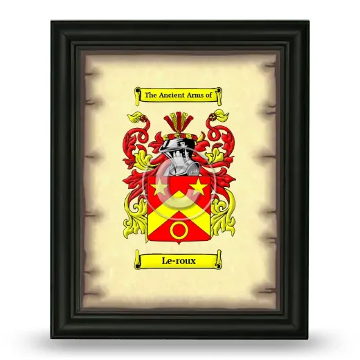 Le-roux Coat of Arms Framed - Black