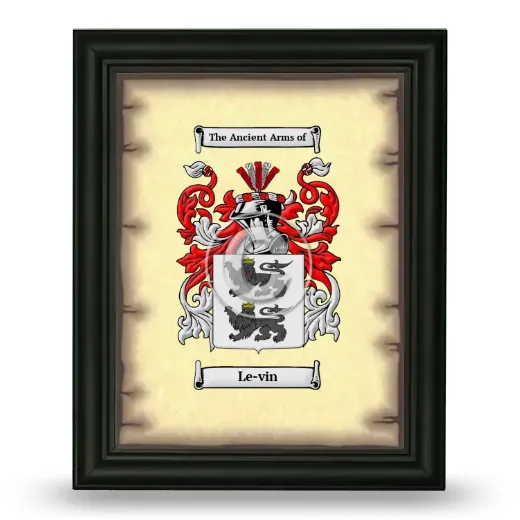 Le-vin Coat of Arms Framed - Black
