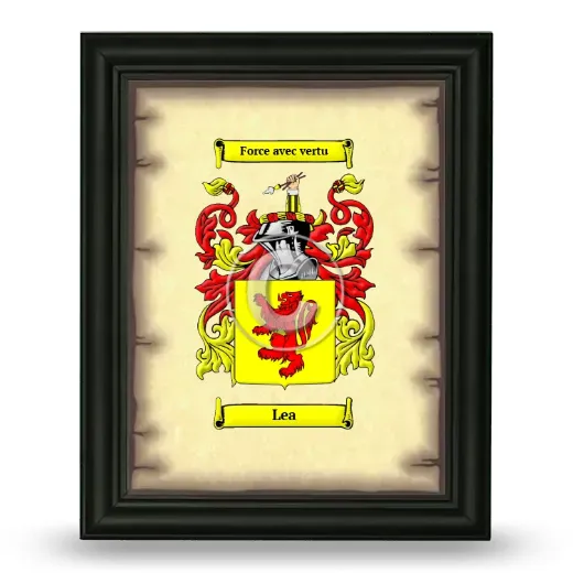 Lea Coat of Arms Framed - Black