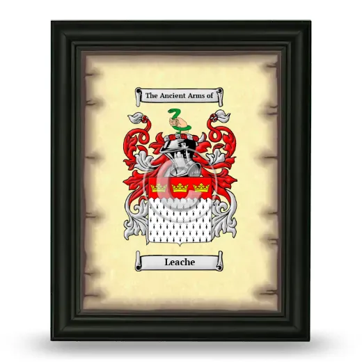 Leache Coat of Arms Framed - Black