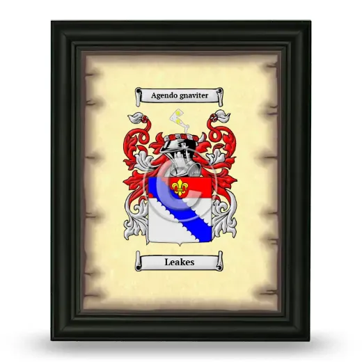 Leakes Coat of Arms Framed - Black