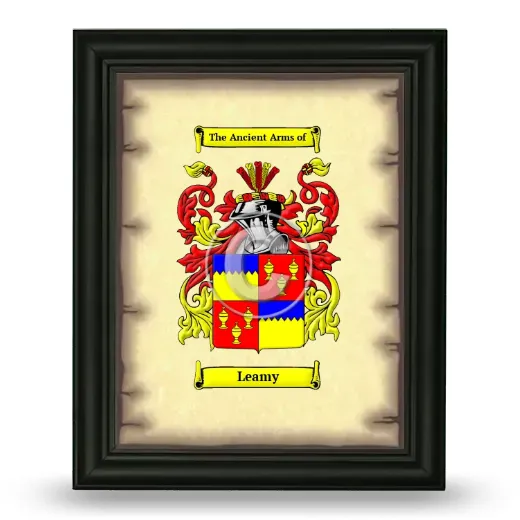 Leamy Coat of Arms Framed - Black
