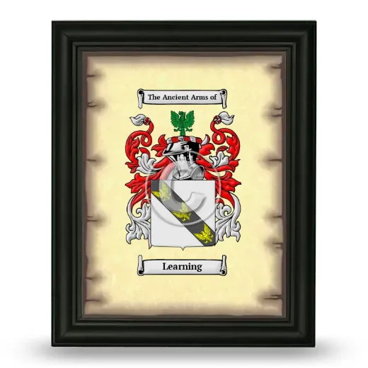 Learning Coat of Arms Framed - Black