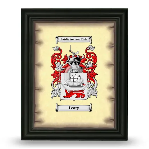 Leary Coat of Arms Framed - Black