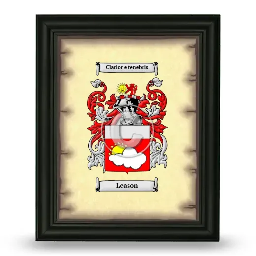 Leason Coat of Arms Framed - Black