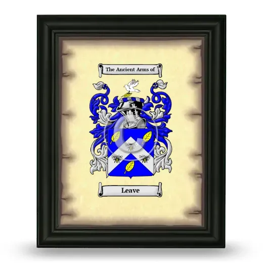 Leave Coat of Arms Framed - Black