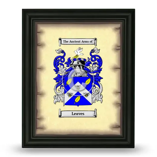 Leaves Coat of Arms Framed - Black
