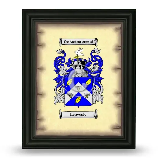 Leavesly Coat of Arms Framed - Black