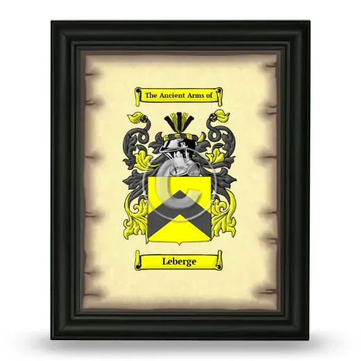 Leberge Coat of Arms Framed - Black