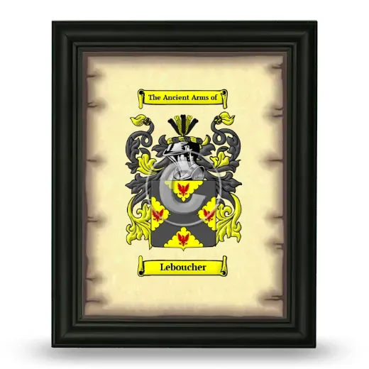Leboucher Coat of Arms Framed - Black