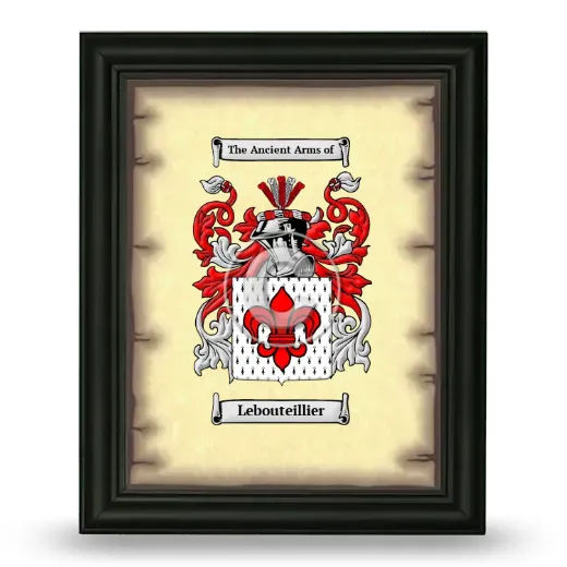 Lebouteillier Coat of Arms Framed - Black