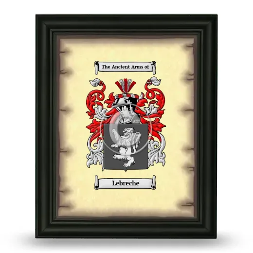 Lebreche Coat of Arms Framed - Black