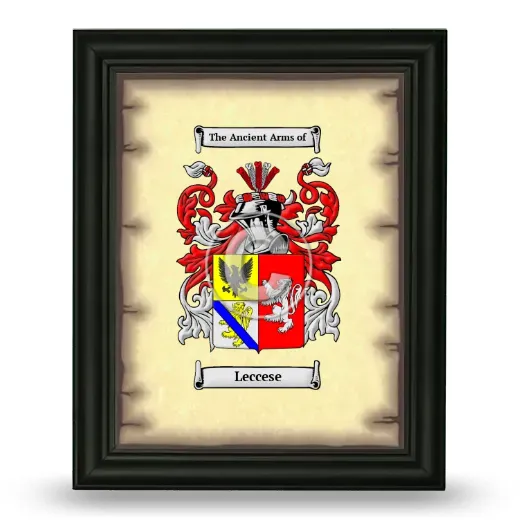 Leccese Coat of Arms Framed - Black