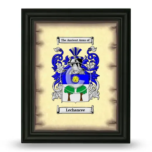 Lechancee Coat of Arms Framed - Black