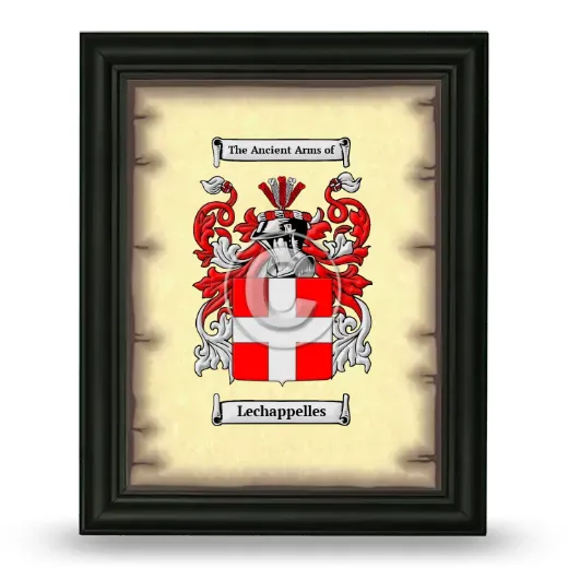 Lechappelles Coat of Arms Framed - Black
