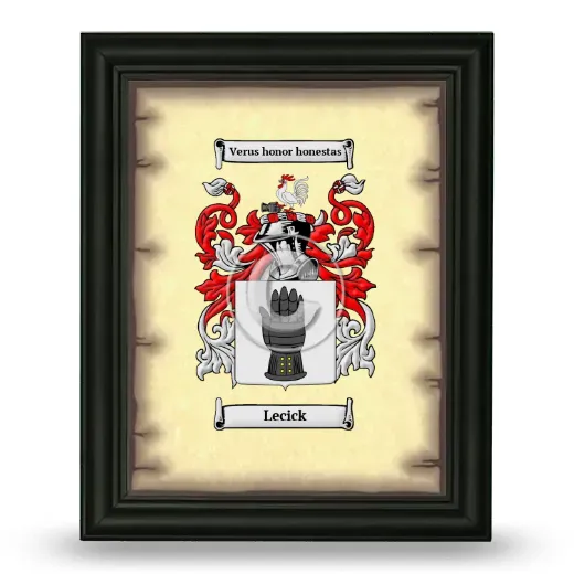 Lecick Coat of Arms Framed - Black