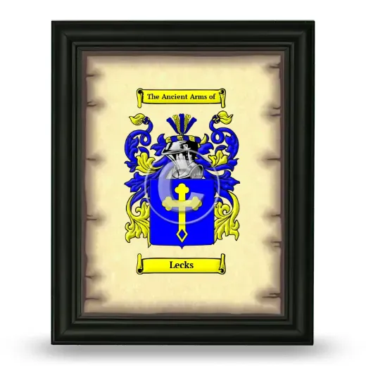 Lecks Coat of Arms Framed - Black