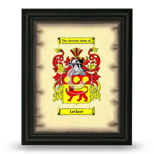 Leclare Coat of Arms Framed - Black