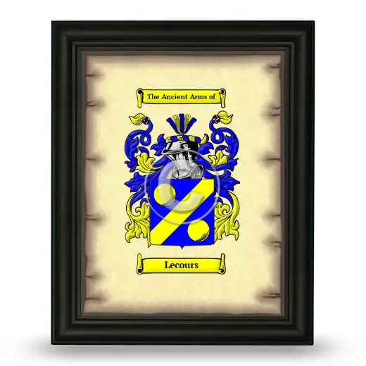 Lecours Coat of Arms Framed - Black