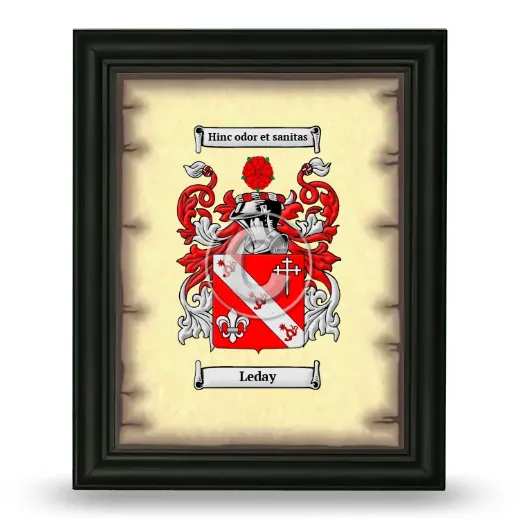 Leday Coat of Arms Framed - Black