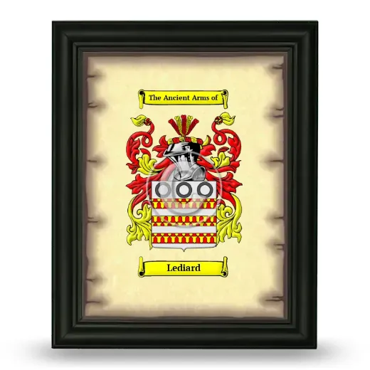 Lediard Coat of Arms Framed - Black