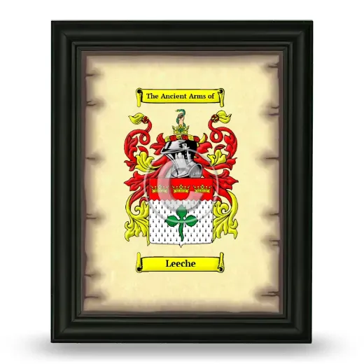 Leeche Coat of Arms Framed - Black