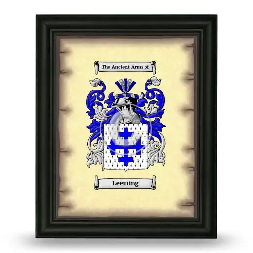 Leeming Coat of Arms Framed - Black