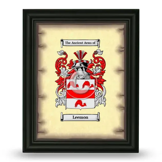 Leemon Coat of Arms Framed - Black