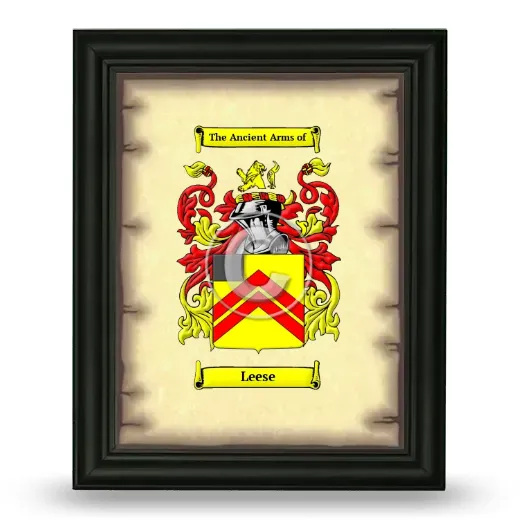 Leese Coat of Arms Framed - Black