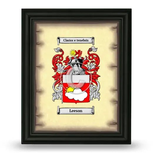 Leeson Coat of Arms Framed - Black