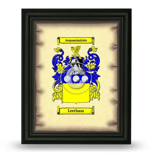 Leetham Coat of Arms Framed - Black
