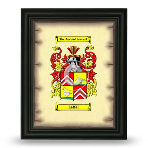 Leffel Coat of Arms Framed - Black