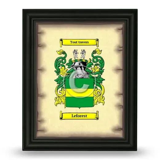 Leforest Coat of Arms Framed - Black
