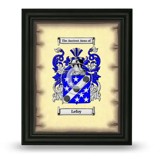 Lefoy Coat of Arms Framed - Black