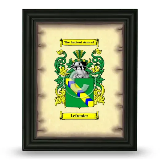 Lefrenier Coat of Arms Framed - Black