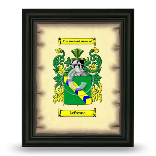 Lefresne Coat of Arms Framed - Black