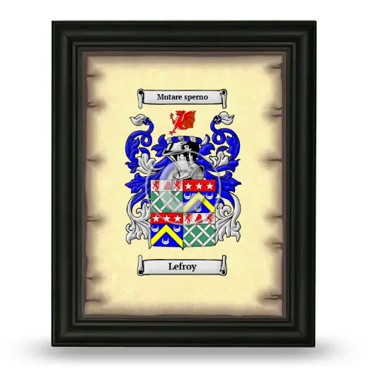 Lefroy Coat of Arms Framed - Black