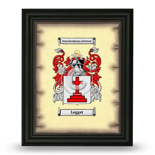 Legget Coat of Arms Framed - Black