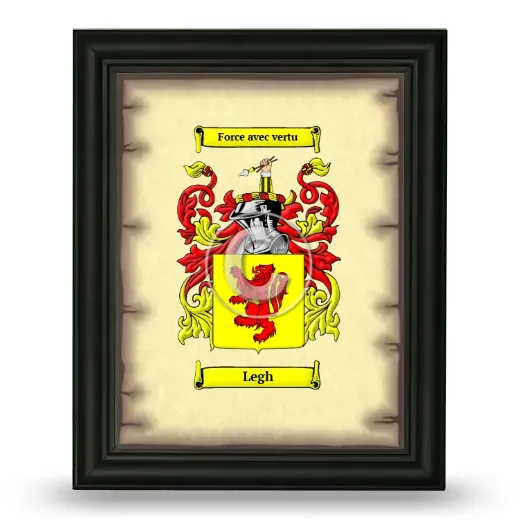 Legh Coat of Arms Framed - Black