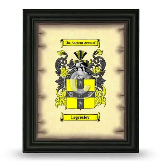 Legresley Coat of Arms Framed - Black