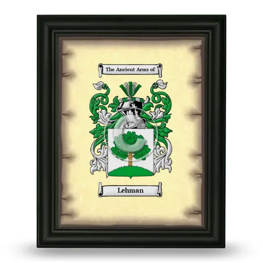 Lehman Coat of Arms Framed - Black