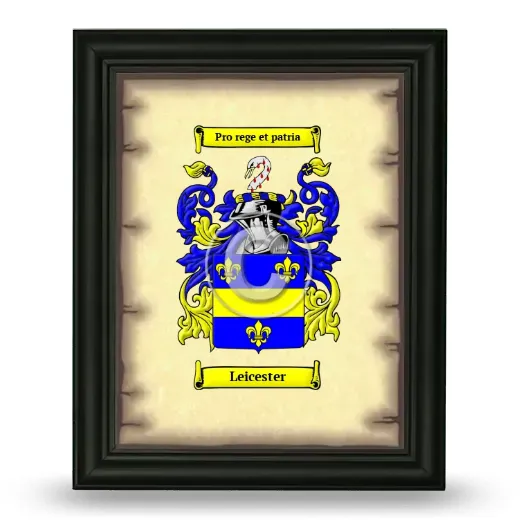 Leicester Coat of Arms Framed - Black