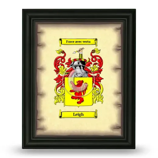 Leigh Coat of Arms Framed - Black